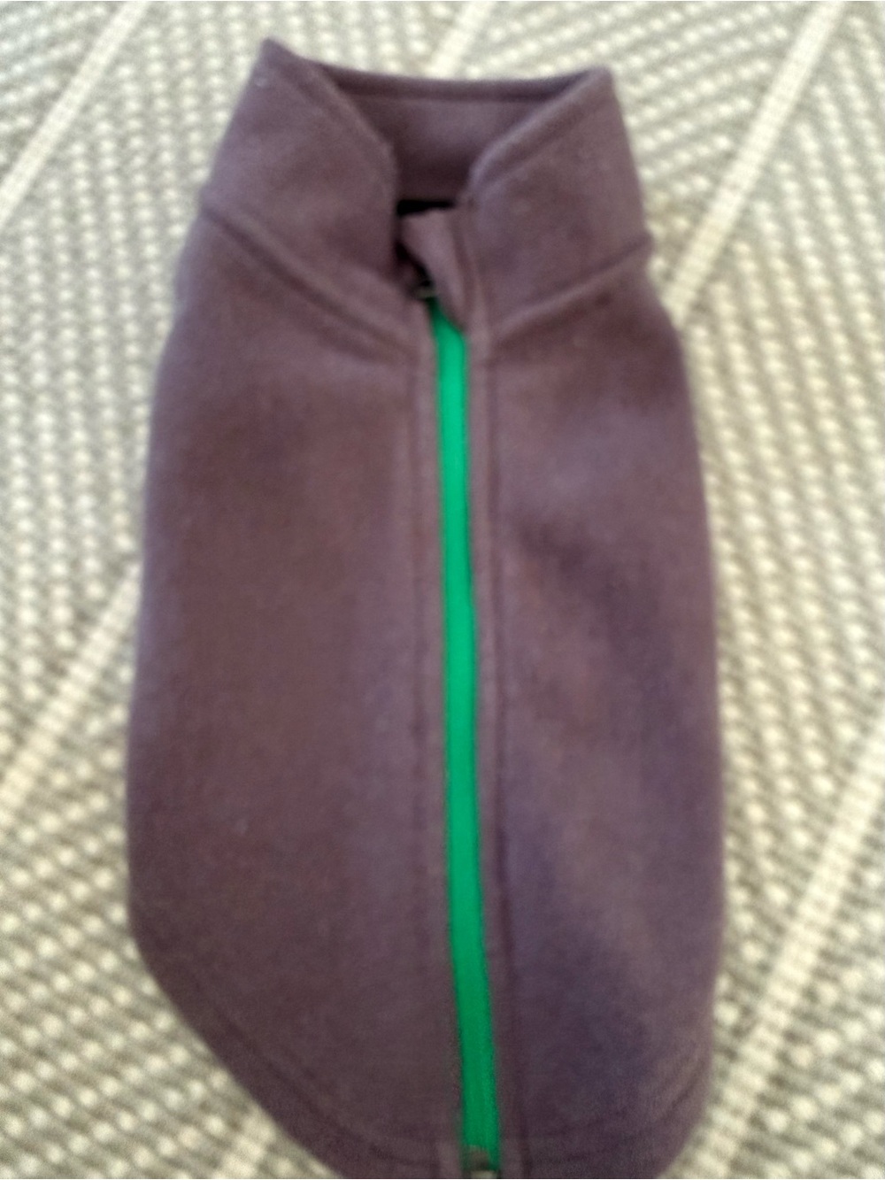 Plush Purple/Puce Dog Fleece Jacket with Green Zipper